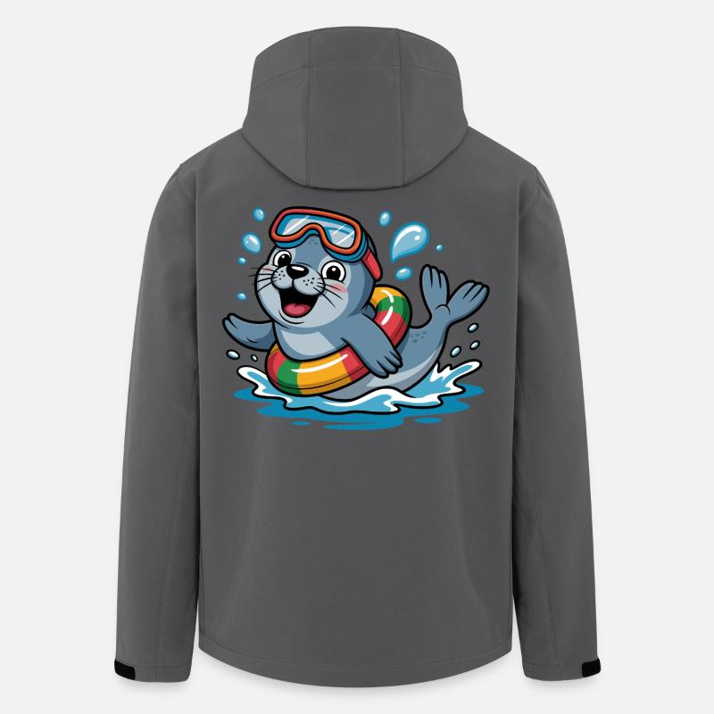 Cooler Seehund - Recycelte Männer Softshell-Jacke von Stanley/Stella - Anthrazit