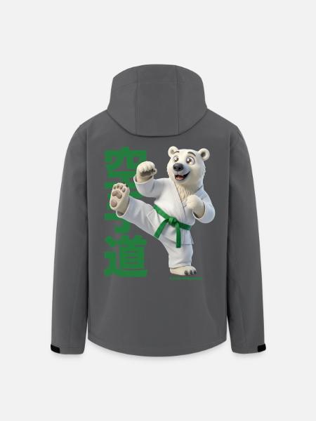 Karate Eisbär - Recycelte Männer Softshell-Jacke von Stanley/Stella - Anthrazit