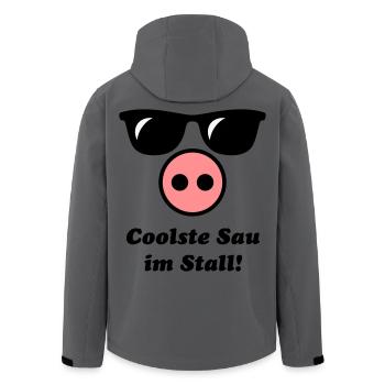 Coolste Sau Im Stall! (Cool) - Recycelte Männer Softshell-Jacke von Stanley/Stella - Anthrazit - Hinten - AI Model Male 185 light (185cm)