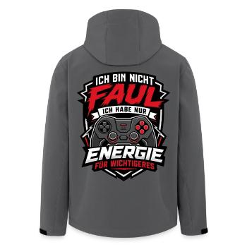Ich bin nicht faul Gamer Gaming Spruch - Recycelte Männer Softshell-Jacke von Stanley/Stella - Anthrazit - Hinten - AI Model Male 185 light (185cm)