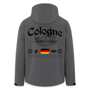 Cologne Germany Streetwear Travel Souvenir - Men’s Recycled Softshell Jacket by Stanley/Stella - anthracite - Back - AI Model Male 185 light (185cm)