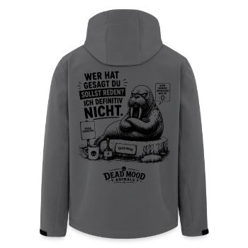 Wer hat gesagt, du sollst reden? Ich definitiv... - Recycelte Männer Softshell-Jacke von Stanley/Stella - Anthrazit - Hinten - AI Model Male 185 light (185cm)