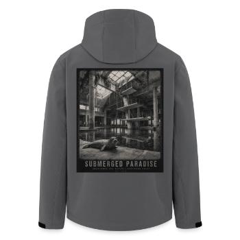 Paradis submergé Lieu perdu Phoques Crime animal - Veste softshell homme en polyester recyclé Stanley/Stella - charbon - Dos - AI Model Male 185 light (185cm)