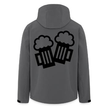 2 Bierkrug Icons Stoßen An (Bier / Maßkrüge / B) - Recycelte Männer Softshell-Jacke von Stanley/Stella - Anthrazit - Hinten - AI Model Male 185 light (185cm)