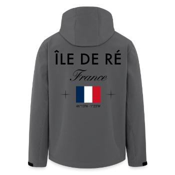 Ile de Re Frankreich Koordinaten Reise Souvenir - Recycelte Männer Softshell-Jacke von Stanley/Stella - Anthrazit - Hinten - AI Model Male 185 light (185cm)