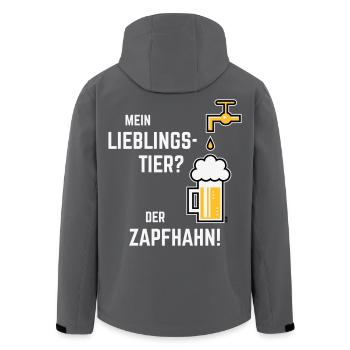 Mein Lieblingstier? Der Zapfhahn! (Bier / 3C) - Recycelte Männer Softshell-Jacke von Stanley/Stella - Anthrazit - Hinten - AI Model Male 185 light (185cm)