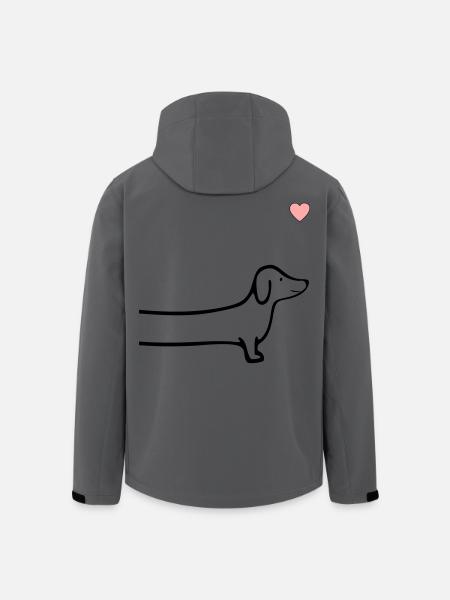 Chiens Cœur de teckel - Veste softshell homme en polyester recyclé Stanley/Stella - charbon