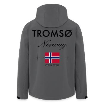 Tromsø Norwegen Koordinaten Reise Souvenir - Recycelte Männer Softshell-Jacke von Stanley/Stella - Anthrazit - Hinten - AI Model Male 185 light (185cm)