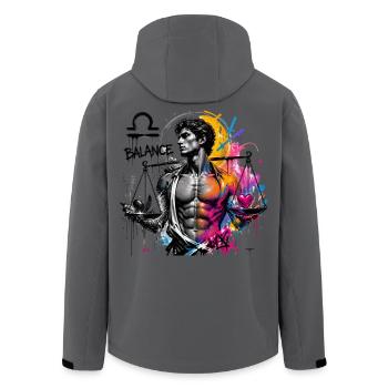 Waagemänner – Astrologiegeschenk - Recycelte Männer Softshell-Jacke von Stanley/Stella - Anthrazit - Hinten - AI Model Male 185 light (185cm)