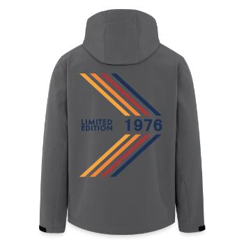 1976 Limited Edition Birthday Man Wife Vintage - Men’s Recycled Softshell Jacket by Stanley/Stella - anthracite - Back - AI Model Male 185 light (185cm)