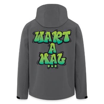 Wart A Mal – Funny Dialect Saying Design - Men’s Recycled Softshell Jacket by Stanley/Stella - anthracite - Back - AI Model Male 185 light (185cm)