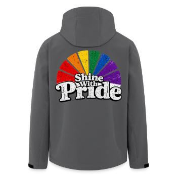Shine With Pride LGBTQ Statement Retro CSD Fan - Men’s Recycled Softshell Jacket by Stanley/Stella - anthracite - Back - AI Model Male 185 light (185cm)