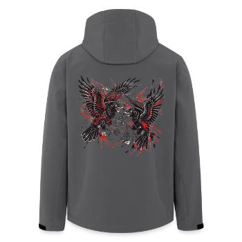 Karasu-Krähen-Kampf – Irezumi Trash Polka No - Recycelte Männer Softshell-Jacke von Stanley/Stella - Anthrazit - Hinten - AI Model Male 185 light (185cm)