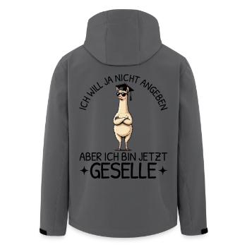 Gesellenprüfung Lama Ausbildung bestanden - Recycelte Männer Softshell-Jacke von Stanley/Stella - Anthrazit - Hinten - AI Model Male 185 light (185cm)