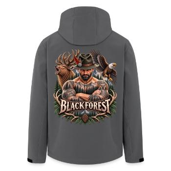 Wächter des Schwarzwalds - Recycelte Männer Softshell-Jacke von Stanley/Stella - Anthrazit - Hinten - AI Model Male 185 light (185cm)