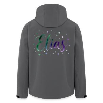 Name Elias Watercolor – Grüner Farbverlauf Design - Recycelte Männer Softshell-Jacke von Stanley/Stella - Anthrazit - Hinten - AI Model Male 185 light (185cm)