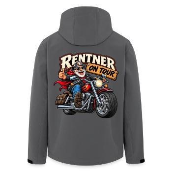 Rentner on Tour - Recycelte Männer Softshell-Jacke von Stanley/Stella - Anthrazit - Hinten - AI Model Male 185 light (185cm)
