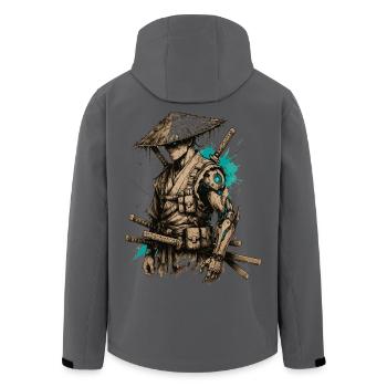 Samurai Cyborg - Futuristisches Ronin Design - Recycelte Männer Softshell-Jacke von Stanley/Stella - Anthrazit - Hinten - AI Model Male 185 light (185cm)