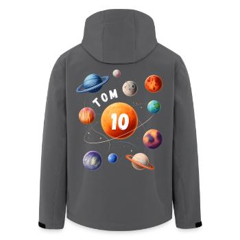 Planeten Tom 10 - Recycelte Männer Softshell-Jacke von Stanley/Stella - Anthrazit - Hinten - AI Model Male 185 light (185cm)