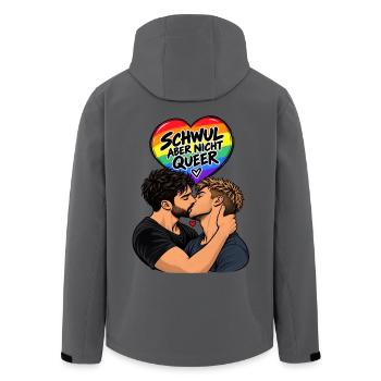 Schwul aber nicht Queer - Recycelte Männer Softshell-Jacke von Stanley/Stella - Anthrazit - Hinten - AI Model Male 185 light (185cm)