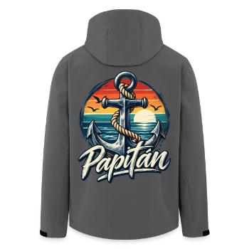 Vatertag Papitän - Papa ist der Beste Boot fahren - Recycelte Männer Softshell-Jacke von Stanley/Stella - Anthrazit - Hinten - AI Model Male 185 light (185cm)