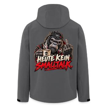 Heute kein Smalltalk – Genervter Gorilla - Recycelte Männer Softshell-Jacke von Stanley/Stella - Anthrazit - Hinten - AI Model Male 185 light (185cm)