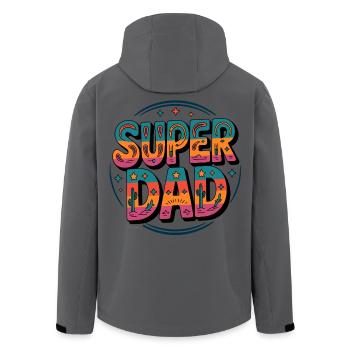 Super Dad - Super Papa - Recycelte Männer Softshell-Jacke von Stanley/Stella - Anthrazit - Hinten - AI Model Male 185 light (185cm)