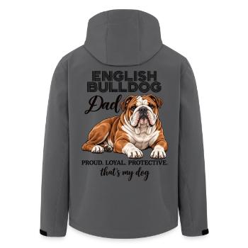 English Bulldog Dad Proud Loyal Protective - Recycelte Männer Softshell-Jacke von Stanley/Stella - Anthrazit - Hinten - AI Model Male 185 light (185cm)