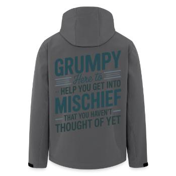 Grumpy hier, um dir zu helfen, in Unfug einzusteigen - Recycelte Männer Softshell-Jacke von Stanley/Stella - Anthrazit - Hinten - AI Model Male 185 light (185cm)