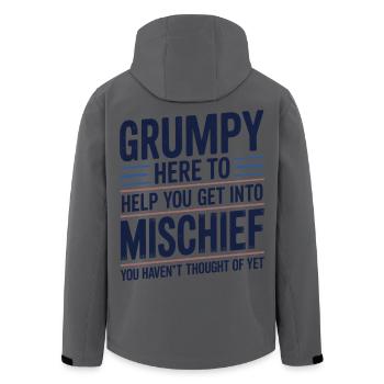 Grumpy hier, um dir zu helfen, in Unfug einzusteigen - Recycelte Männer Softshell-Jacke von Stanley/Stella - Anthrazit - Hinten - AI Model Male 185 light (185cm)