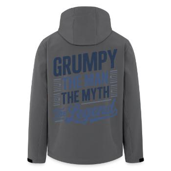 Grumpy der Mann, der Mythos, die Legende - Recycelte Männer Softshell-Jacke von Stanley/Stella - Anthrazit - Hinten - AI Model Male 185 light (185cm)
