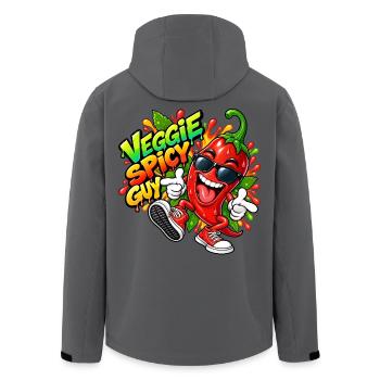 Veggie Spicy Guy Cartoon - Recycelte Männer Softshell-Jacke von Stanley/Stella - Anthrazit - Hinten - AI Model Male 185 light (185cm)