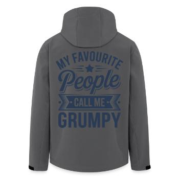 Mein Lieblingsvolk nennt mich Grumpy - Recycelte Männer Softshell-Jacke von Stanley/Stella - Anthrazit - Hinten - AI Model Male 185 light (185cm)