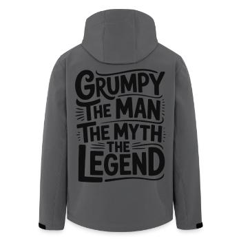 Grumpy der Mann, der Mythos, die Legende - Recycelte Männer Softshell-Jacke von Stanley/Stella - Anthrazit - Hinten - AI Model Male 185 light (185cm)