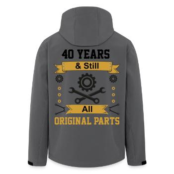 Immer noch alle Originalteile - Recycelte Männer Softshell-Jacke von Stanley/Stella - Anthrazit - Hinten - AI Model Male 185 light (185cm)