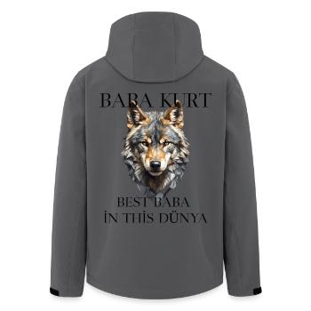 Baba Kurt – Türkischer Papa Wolf - Recycelte Männer Softshell-Jacke von Stanley/Stella - Anthrazit - Hinten - AI Model Male 185 light (185cm)