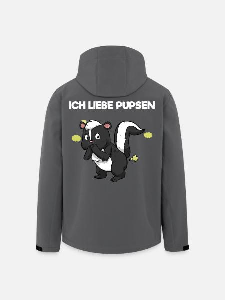 Ich Liebe Pupsen Stinktier Lustig Furzen Spruch - Recycelte Männer Softshell-Jacke von Stanley/Stella - Anthrazit
