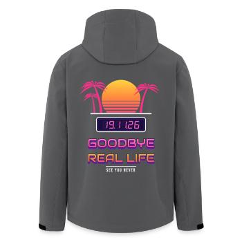 Goodbye Real Life 19.11. - Recycelte Männer Softshell-Jacke von Stanley/Stella - Anthrazit - Hinten - AI Model Male 185 light (185cm)