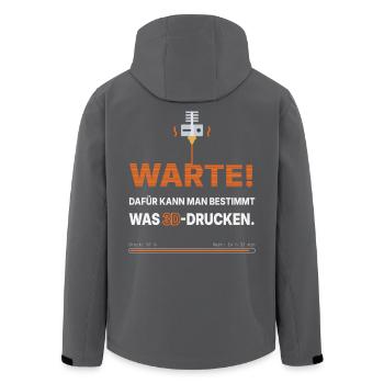 3D-Drucker Spruch: Dafür kann man was 3D-drucken - Recycelte Männer Softshell-Jacke von Stanley/Stella - Anthrazit - Hinten - AI Model Male 185 light (185cm)