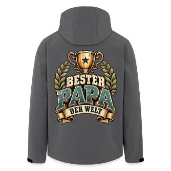 Vatertag Bester Papa der Welt Retro Motiv  - Recycelte Männer Softshell-Jacke von Stanley/Stella - Anthrazit - Hinten - AI Model Male 185 light (185cm)