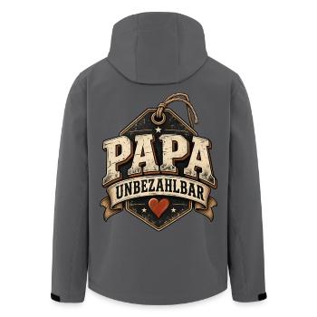 Vatertag Papa - Unbezahlbar Preisschild Retro - Recycelte Männer Softshell-Jacke von Stanley/Stella - Anthrazit - Hinten - AI Model Male 185 light (185cm)