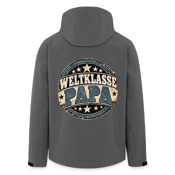 Waltklasse Papa Retro Vatertag Geschenk für Papa - Recycelte Männer Softshell-Jacke von Stanley/Stella - Anthrazit - Hinten - AI Model Male 185 light (185cm)