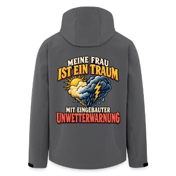 Meine Frau ist ein Traum – Ehe Humor Spruch - Recycelte Männer Softshell-Jacke von Stanley/Stella - Anthrazit - Hinten - AI Model Male 185 light (185cm)