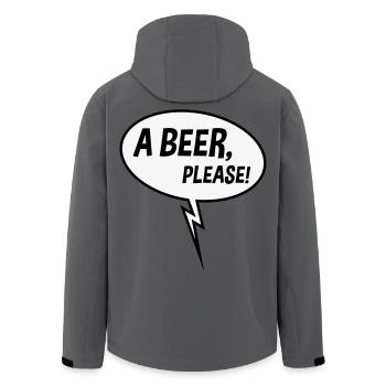 Ein Bier, bitte! (Sprechblase, Trinken, 2 Cent runter) - Recycelte Männer Softshell-Jacke von Stanley/Stella - Anthrazit - Hinten - AI Model Male 185 light (185cm)
