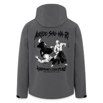 Japanese Martial Arts Aikido Flow Dynamics - Recycelte Männer Softshell-Jacke von Stanley/Stella - Anthrazit - Hinten - AI Model Male 185 light (185cm)