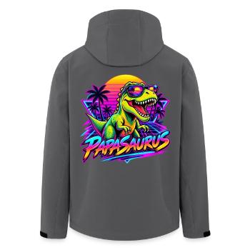  Papasaurus Dinosaurier Sonnenbrille Retro 80er - Recycelte Männer Softshell-Jacke von Stanley/Stella - Anthrazit - Hinten - AI Model Male 185 light (185cm)