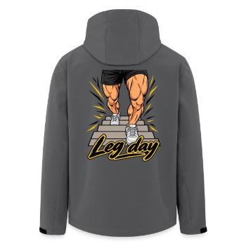 Fitness Herren Outfit - Leg day - Recycelte Männer Softshell-Jacke von Stanley/Stella - Anthrazit - Hinten - AI Model Male 185 light (185cm)