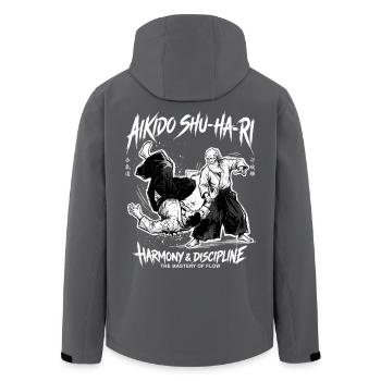 Japanese Martial Arts Aikido Flow Dynamics - Recycelte Männer Softshell-Jacke von Stanley/Stella - Anthrazit - Hinten - AI Model Male 185 light (185cm)