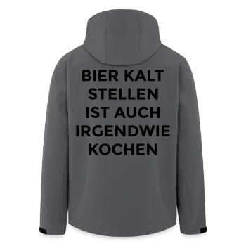 Bier Shirt - Recycelte Männer Softshell-Jacke von Stanley/Stella - Anthrazit - Hinten - AI Model Male 185 light (185cm)