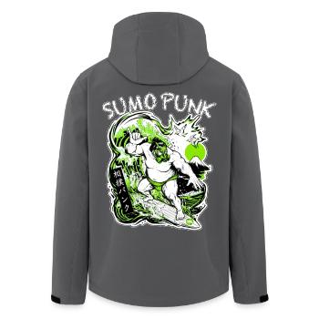 SUMO PUNK Light Green Cyberpunk Neo Ukiyo-E Japan - Recycelte Männer Softshell-Jacke von Stanley/Stella - Anthrazit - Hinten - AI Model Male 185 light (185cm)